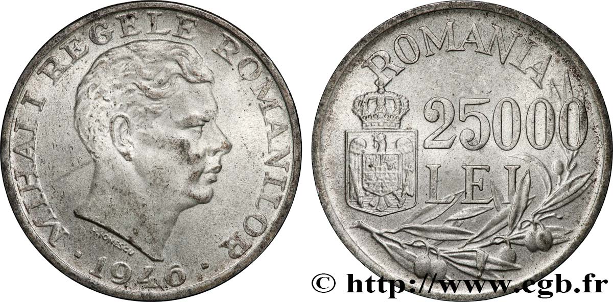 RUMÄNIEN 25000 Lei Michel Ier 1946  SS 