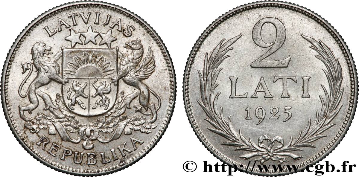 LETTLAND 2 Lati emblème 1925 Londres VZ 