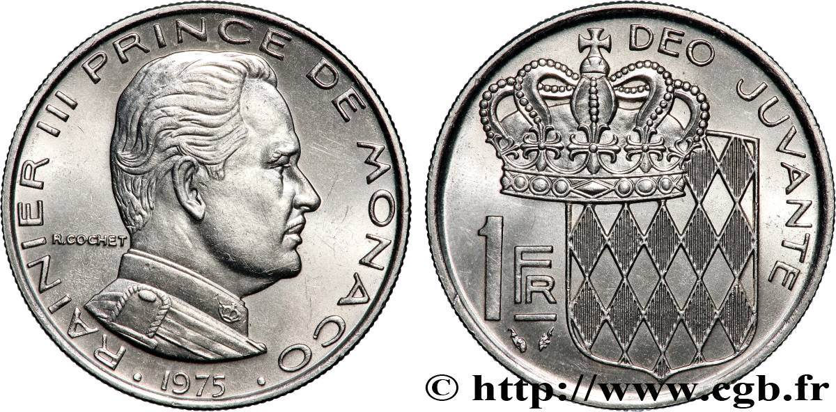 MONACO 1 Franc Rainier III 1975 Paris SUP 