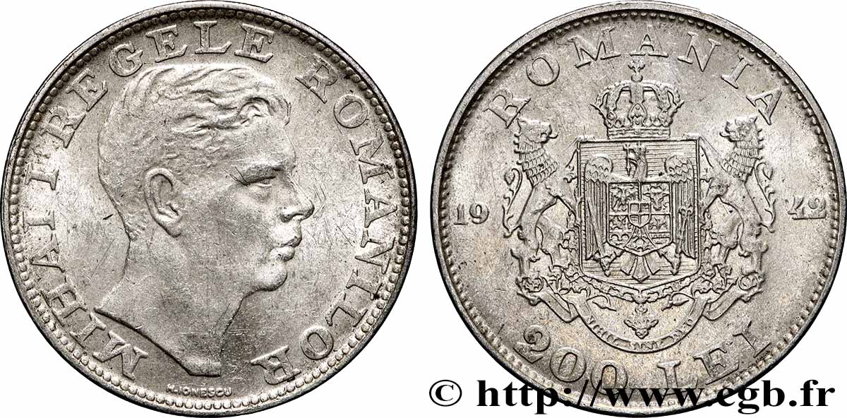 RUMANIA 200 Lei Michel Ier 1942  MBC+ 