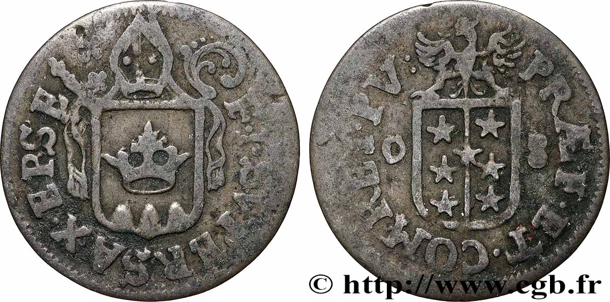 SCHWEIZ -  KANTON WALLIS 1 Kreuzer canton de Sitten - prince évêque François-Joseph Supersaxo 1708  fSS 