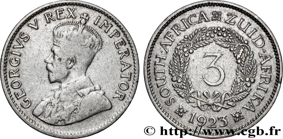 AFRIQUE DU SUD 3 Pence Georges V 1923 Pretoria TB+ 
