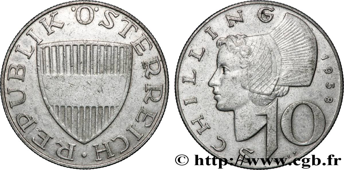 AUTRICHE 10 Schilling 1958 Vienne TTB 