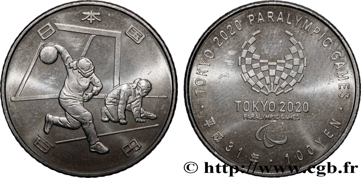 JAPON 100 Yen Jeux Para-Olympiques Tokyo 2020 - Goalball - an 31 ère Heisei (2019) Hiroshima SPL 