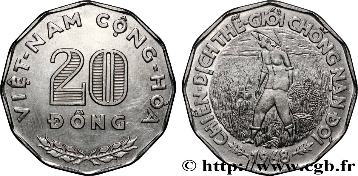 VIET NAM SUD 20 Dong “Viêt-Nam Cong Hòa” FAO 1968  SPL 