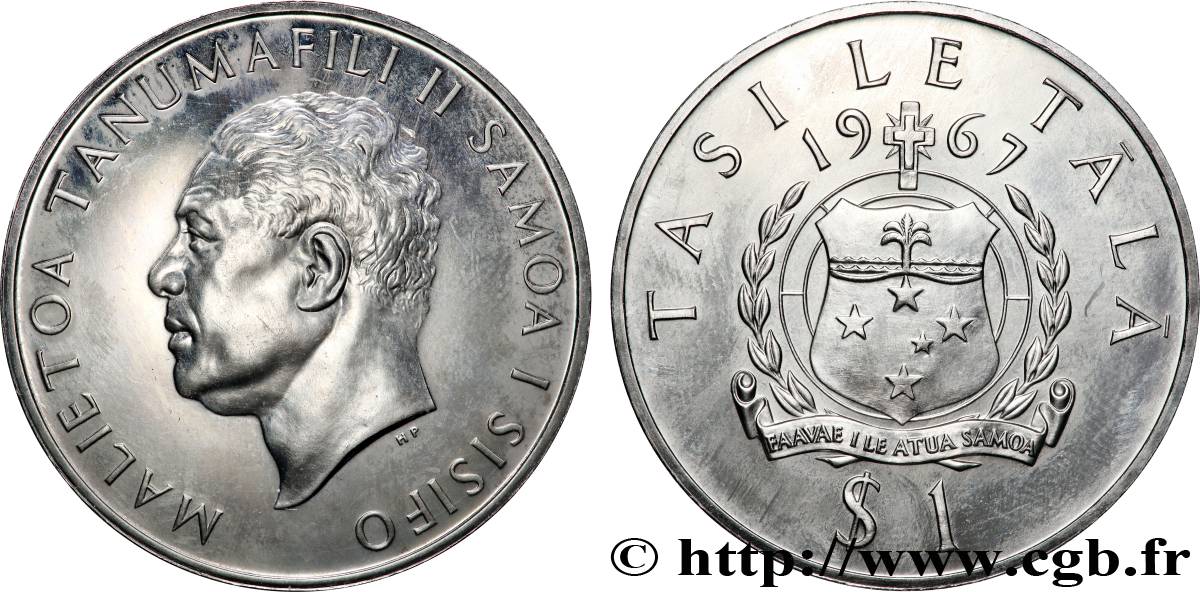 SAMOA Ouest 1 Tala Proof roi Malietoa Tanumafili II 1967  SPL 