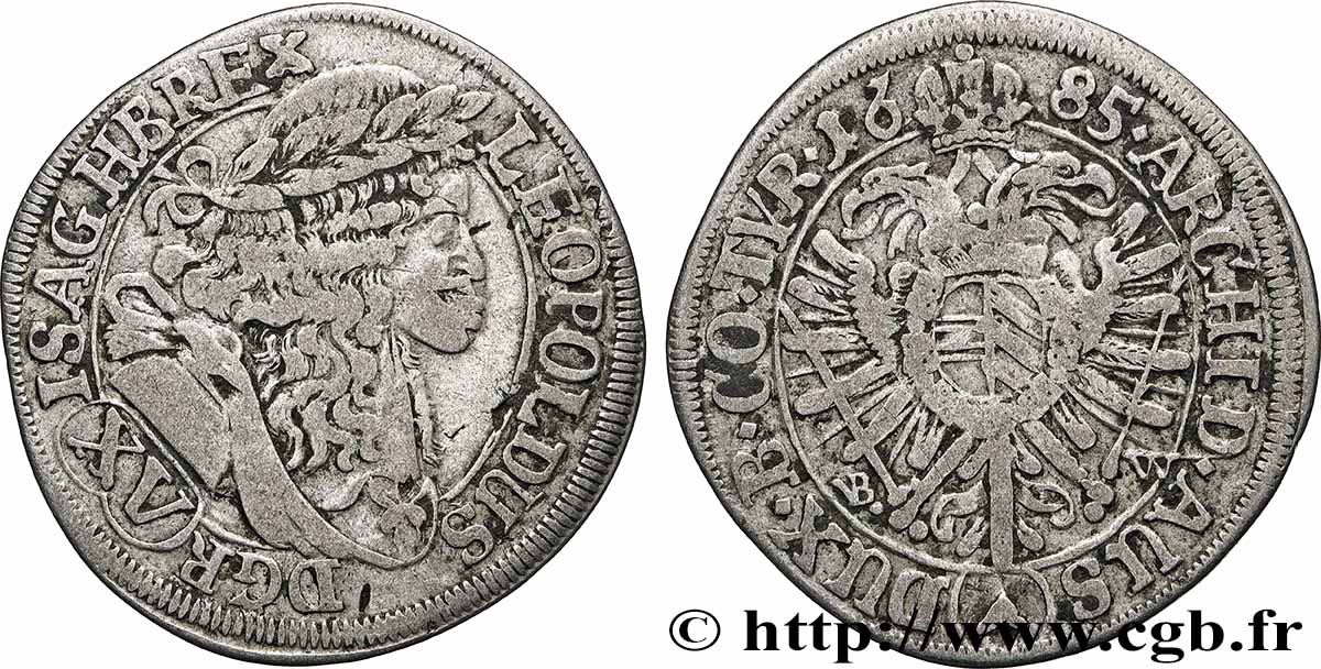 ÖSTERREICH - LEOPOLD I. 15 kreutzer 1685 Vienne SS 