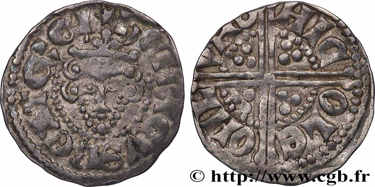 ANGLETERRE - ROYAUME D&nbsp;ANGLETERRE - HENRY III PLANTAGENÊT Penny dit “long cross” n.d. Londres XF 