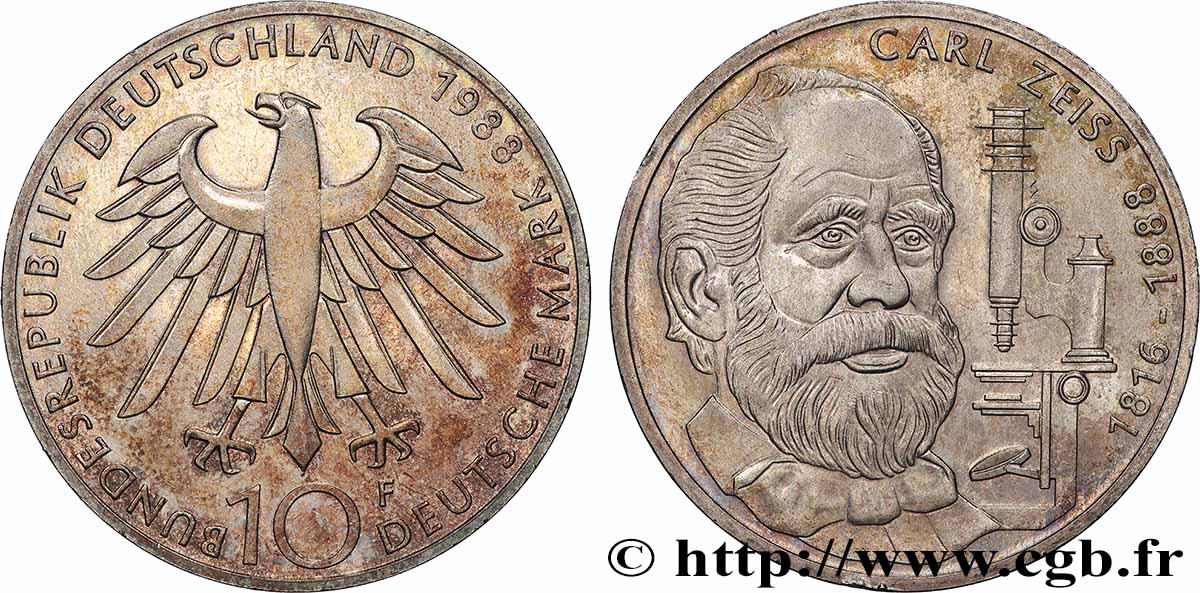 ALLEMAGNE 10 Mark Carl Zeiss 1988 Stuttgart SPL 