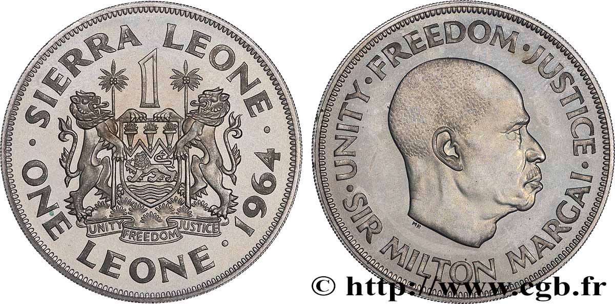 SIERRA LEONE 1 Leone Proof 1964  SPL 