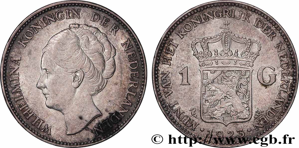 PAYS-BAS 1 Gulden Wilhelmina 1923 Utrecht SUP 