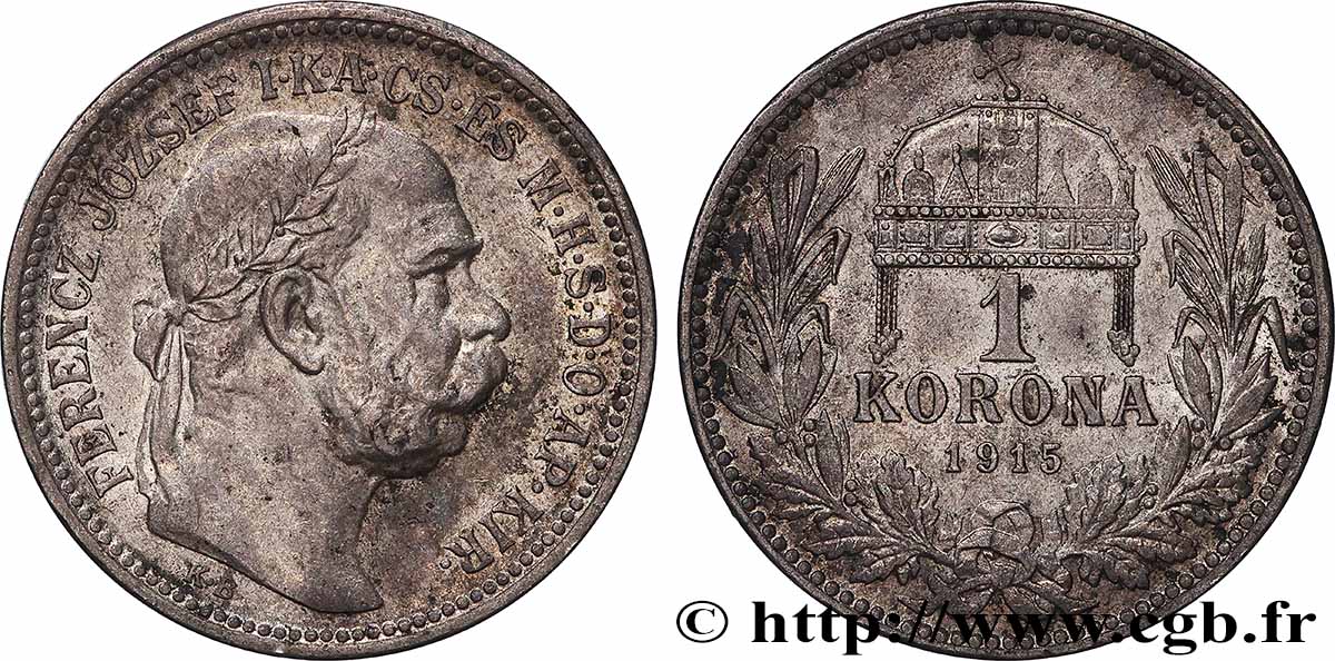 HUNGARY 1 Korona François-Joseph 1915 Kremnitz AU 