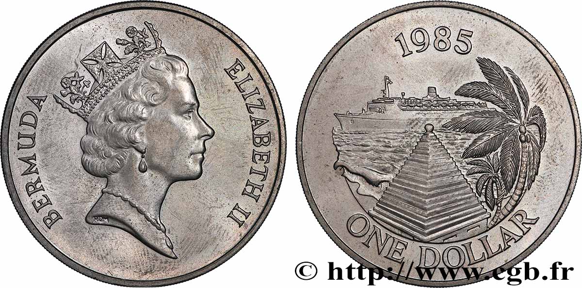 BERMUDES 1 Dollar navire de croisière 1985  SPL 