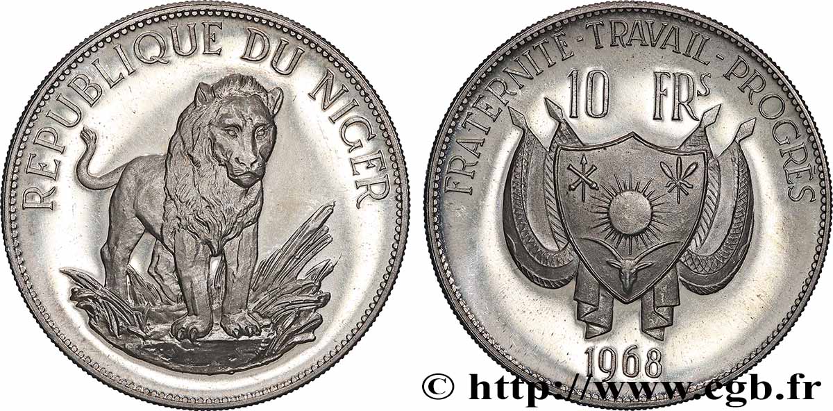 NIGER 10 Francs proof 1968  fST 