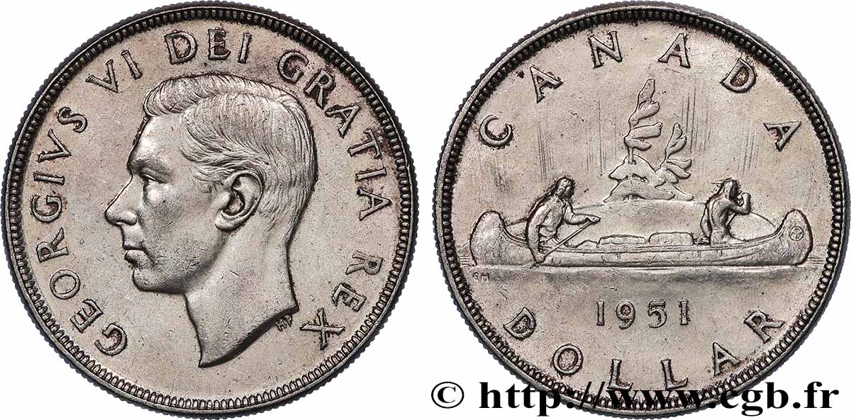 CANADA 1 Dollar Georges VI 1951  TTB+ 