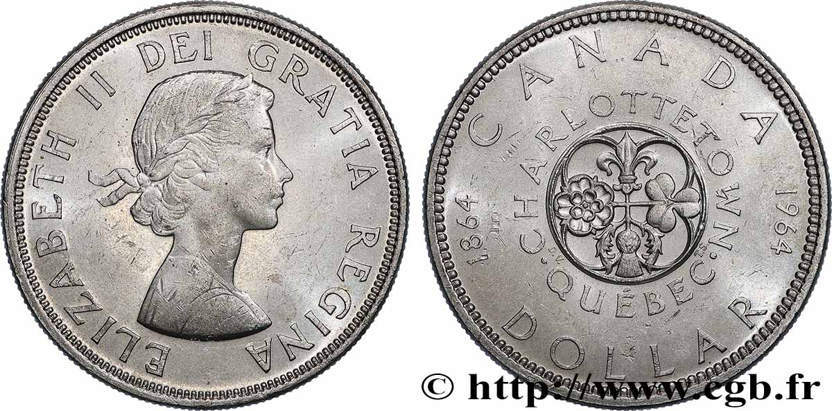 CANADA 1 Dollar Charlottetown-Québec 1964  AU 