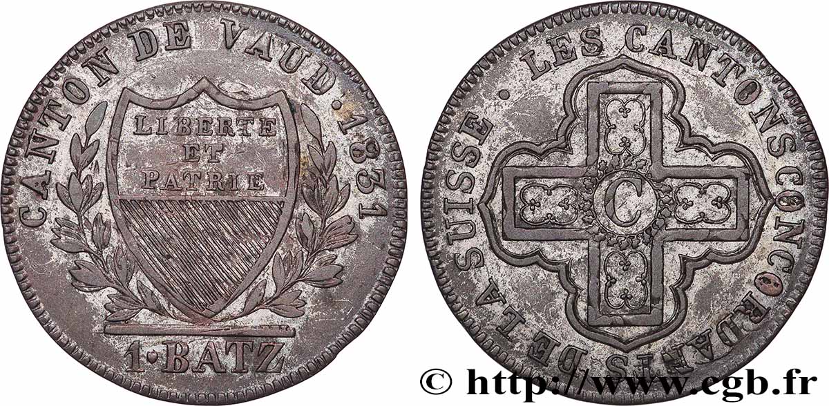 SUISSE - CANTON DE VAUD 1 Batzen 1831 Lausanne TTB+ 