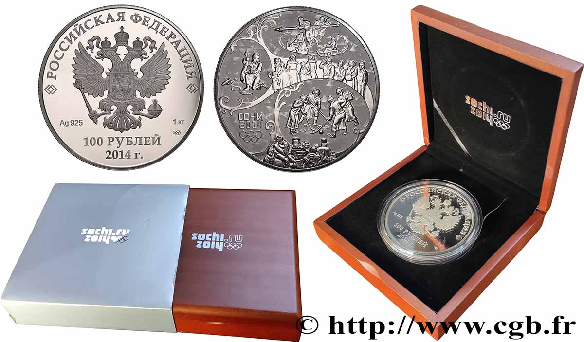 RUSSIE 100 Roubles Jeux Olympiques de Sochi 2014  BE 