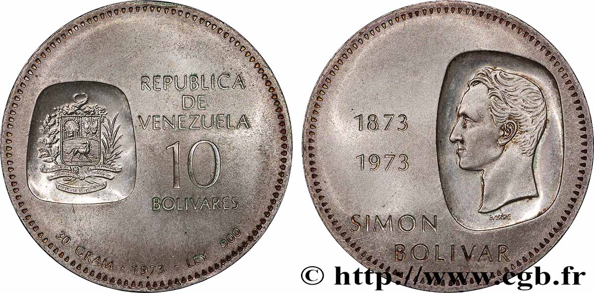 VENEZUELA 10 Bolivares Simon Bolivar 1973 Ontario SUP 