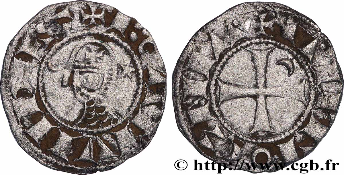 CROISADES - PRINCIPAUTÉ D&nbsp;ANTIOCHE - BOHÉMOND III Denier n.d. Antioche TTB 