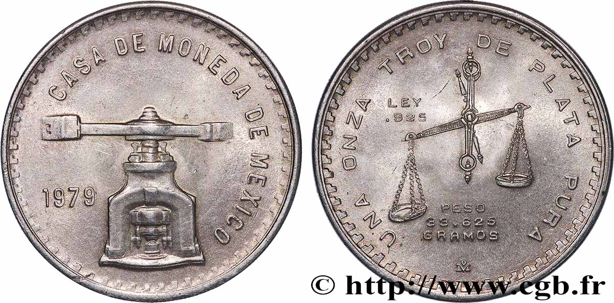 MEXIQUE 1 Onza (Once) presse monétaire 1979 Mexico SUP 
