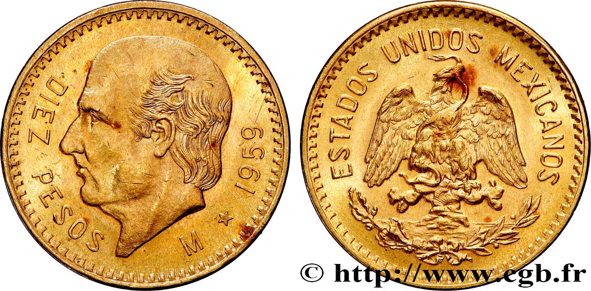 MEXICO 10 Pesos or Miguel Hidalgo y Costilla 1959 Mexico MS 