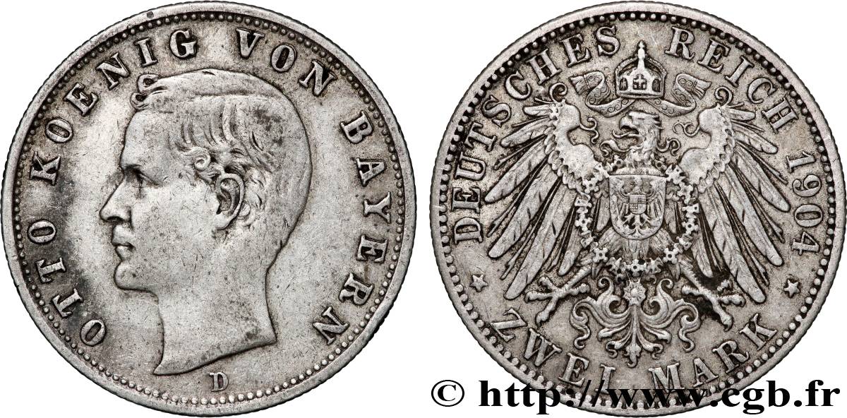 ALLEMAGNE - ROYAUME DE BAVIÈRE - OTHON 2 Mark  1904 Munich SS 