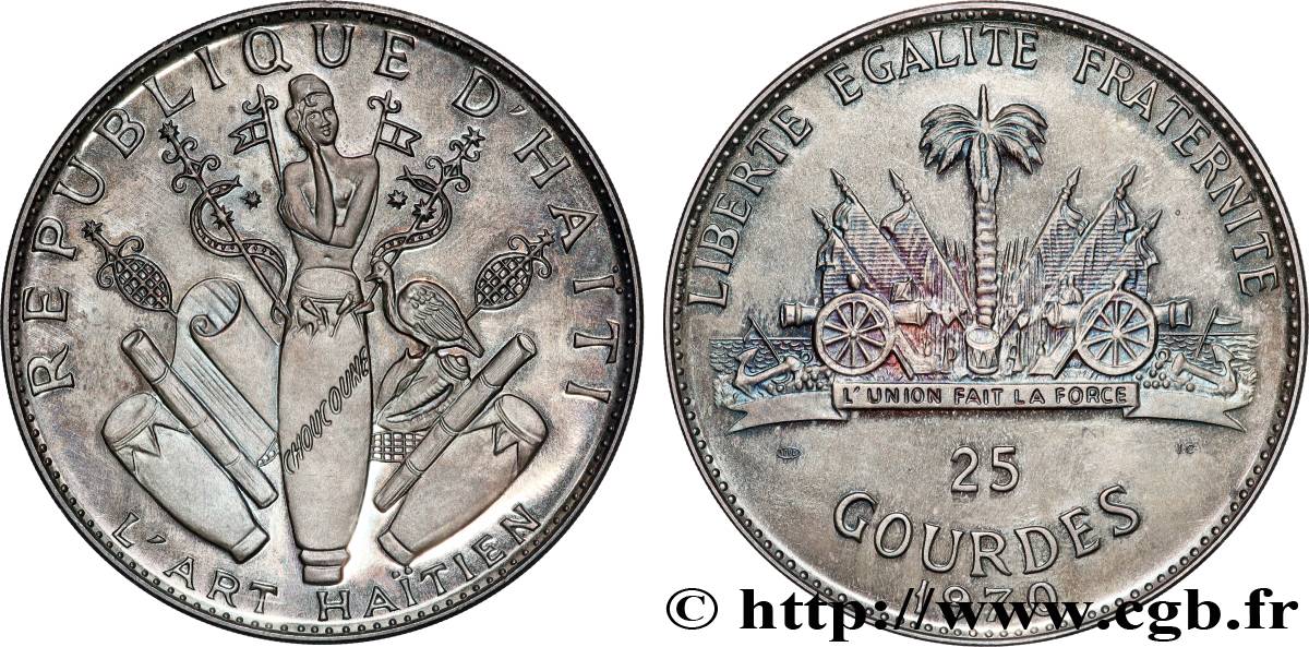HAÏTI 25 Gourdes l’art haïtien / emblème 1970  SPL 