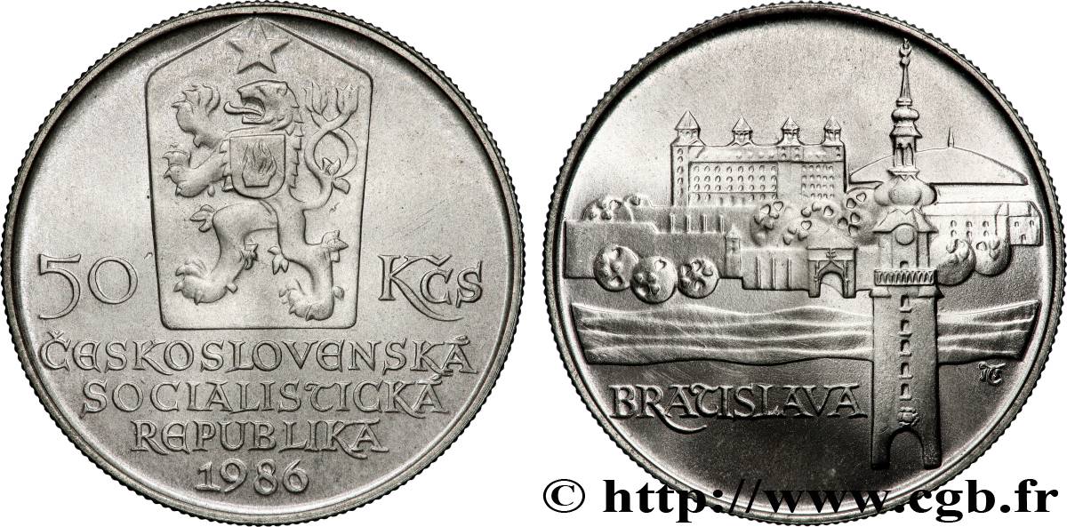 TCHÉCOSLOVAQUIE 50 Korun Ville de Bratislava 1986  SPL 