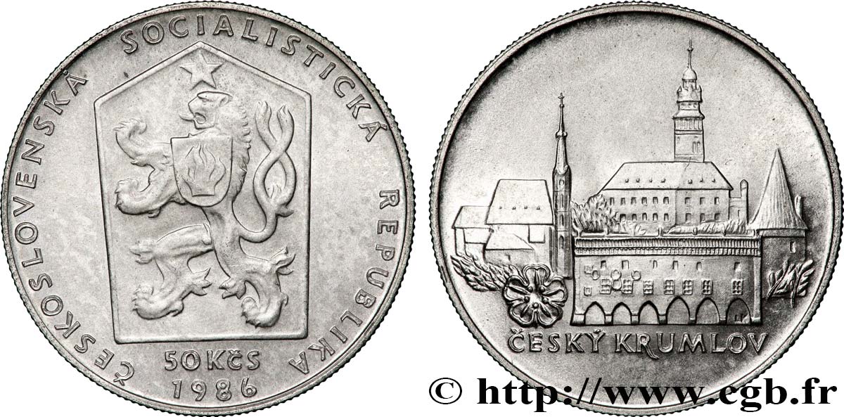 TCHÉCOSLOVAQUIE 50 Korun Ville de Ceský Krumlov 1986  SPL 