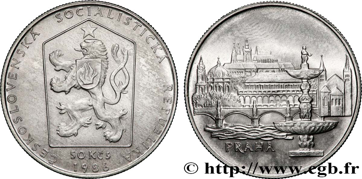 TCHÉCOSLOVAQUIE 50 Korun Ville de Prague 1986  SPL 