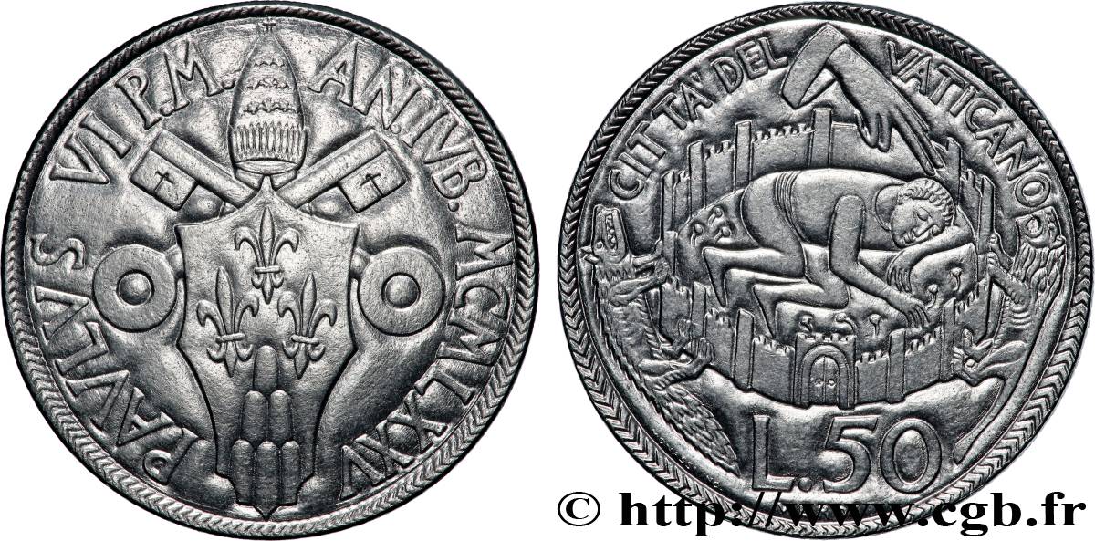 VATICAN AND PAPAL STATES 50 Lire Paul VI Année Jubilaire 1975 Rome MS 