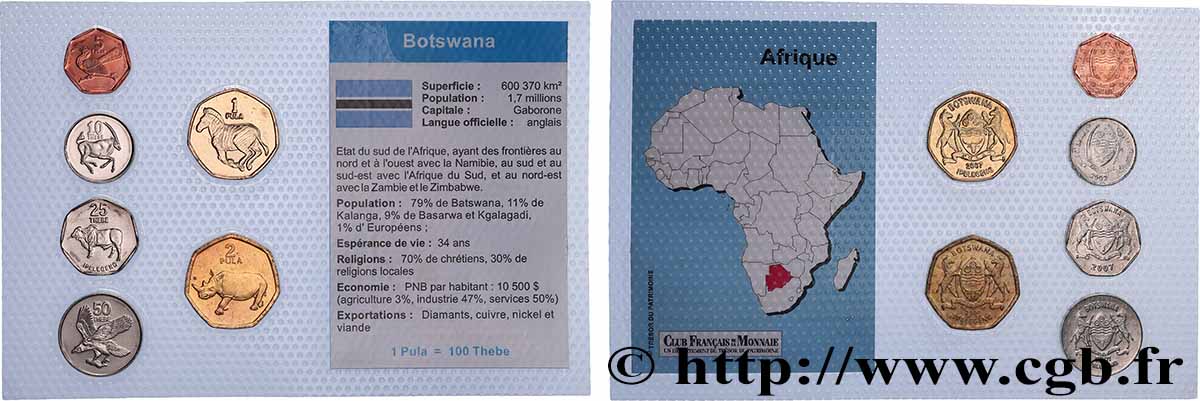 BOTSWANA Lot 6 monnaies 2001-2007  SPL 