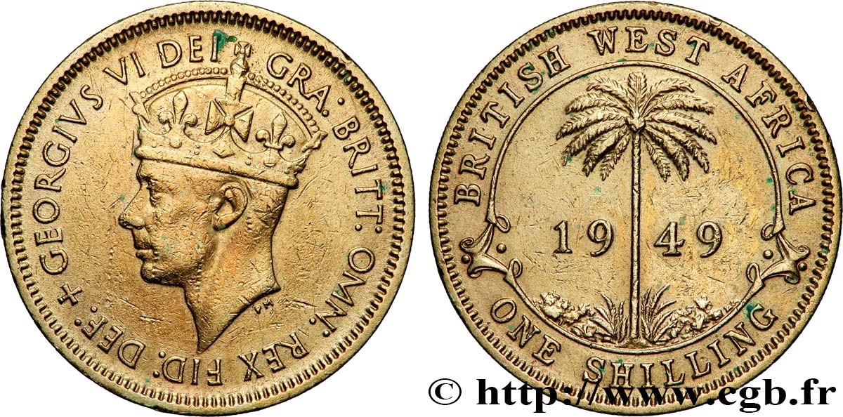 BRITISH WEST AFRICA 1 Shilling Georges VI 1949 Londres XF 