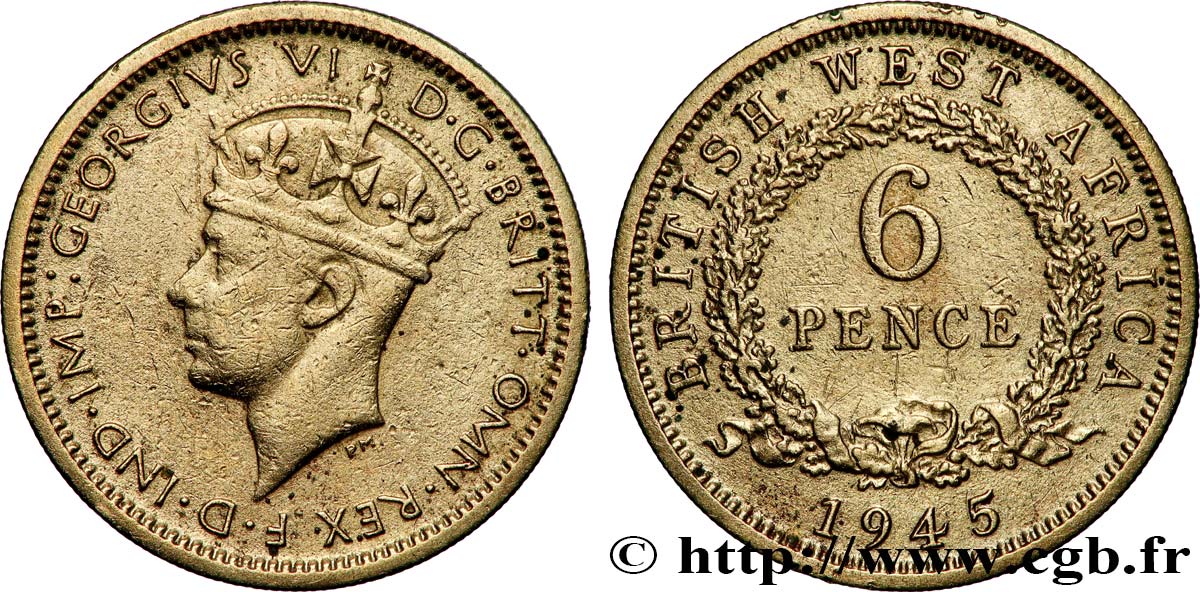 BRITISCH-WESTAFRIKA 6 Pence Georges VI 1946 Londres fSS 