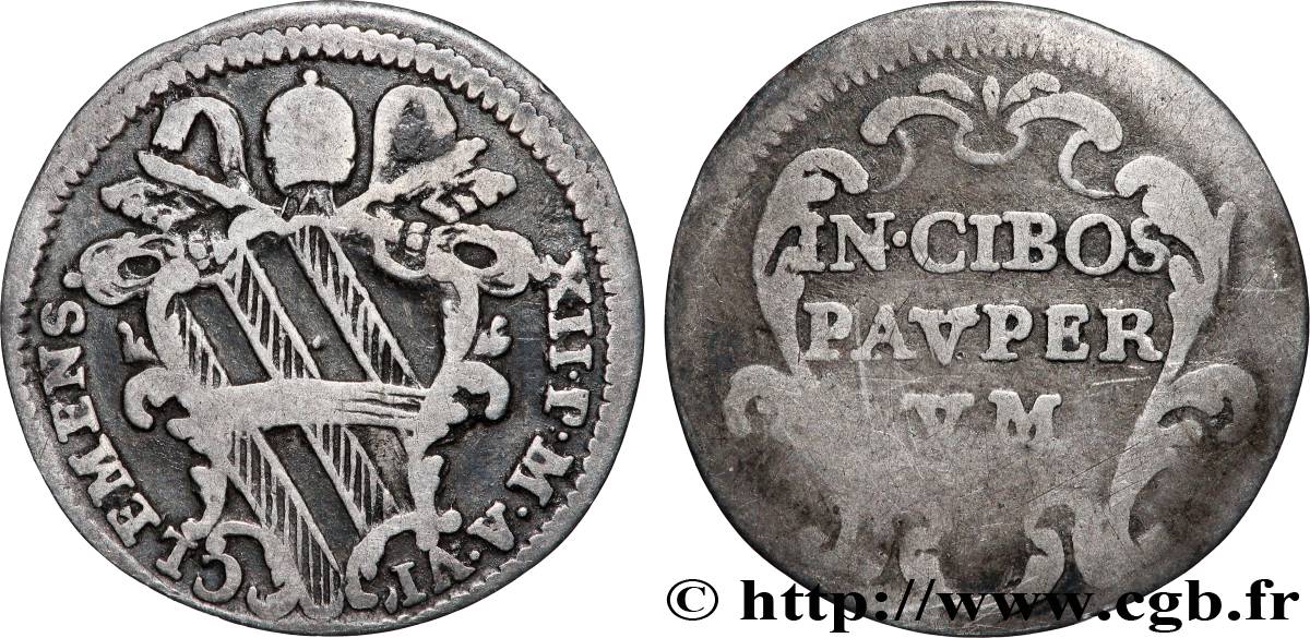 ITALIEN - KIRCHENSTAAT - CLEMENS XII. (Lorenzo Corsini) Grosso (1736) Rome SS 