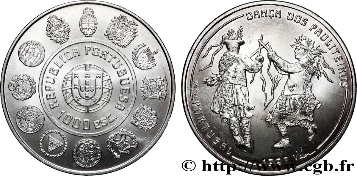 PORTUGAL 1000 Escudos Danse des Pauliteiros 1997 Lisbonne MS 