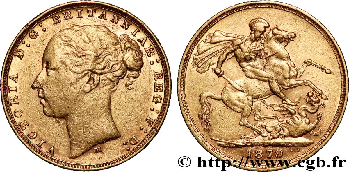 OR, PALLADIUM ET PLATINE INVESTISSEMENT 1 Souverain type Saint-Georges 1879 Melbourne - M TTB 