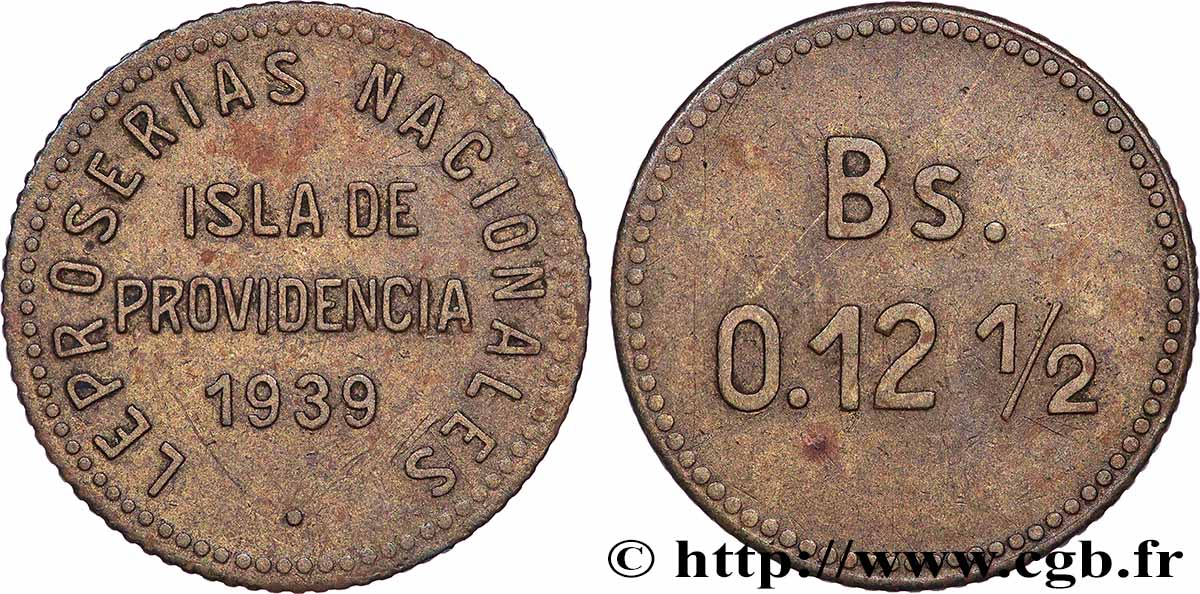 VENEZUELA 0.12½ Bolivar - Léproserie de Isla de Providencia 1939  BB 
