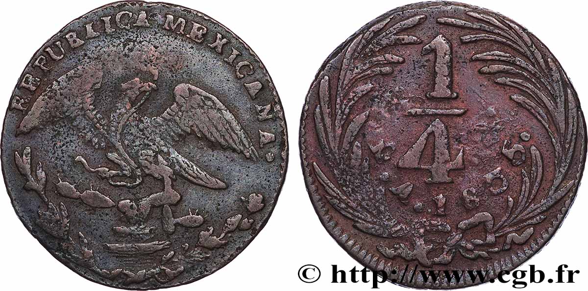 MEXIKO 1/4 Real 1835 Mexico fSS 