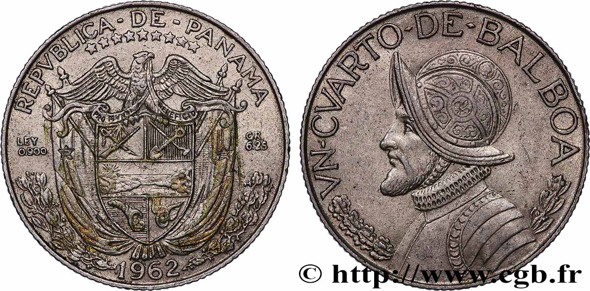 PANAMA 1/4 Balboa Vasco Nunez de Balboa 1962 Londres q.SPL 