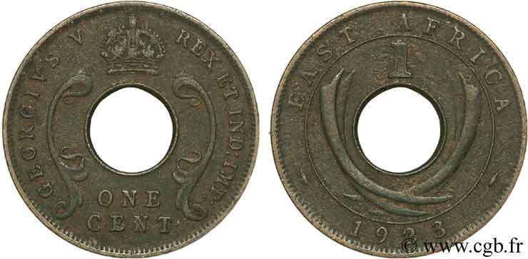 EAST AFRICA (BRITISH) 1 Cent (Georges V) 1923 Londres XF 