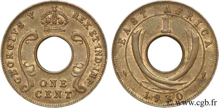 BRITISCH-OSTAFRIKA 1 Cent (Georges V) 1930 Heaton - H VZ 