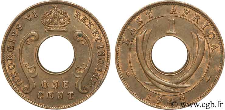 BRITISCH-OSTAFRIKA 1 Cent (Georges VI) 1942 Londres VZ 