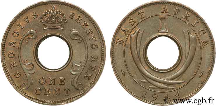 EAST AFRICA 1 Cent (Georges VI) 1949 Londres AU 