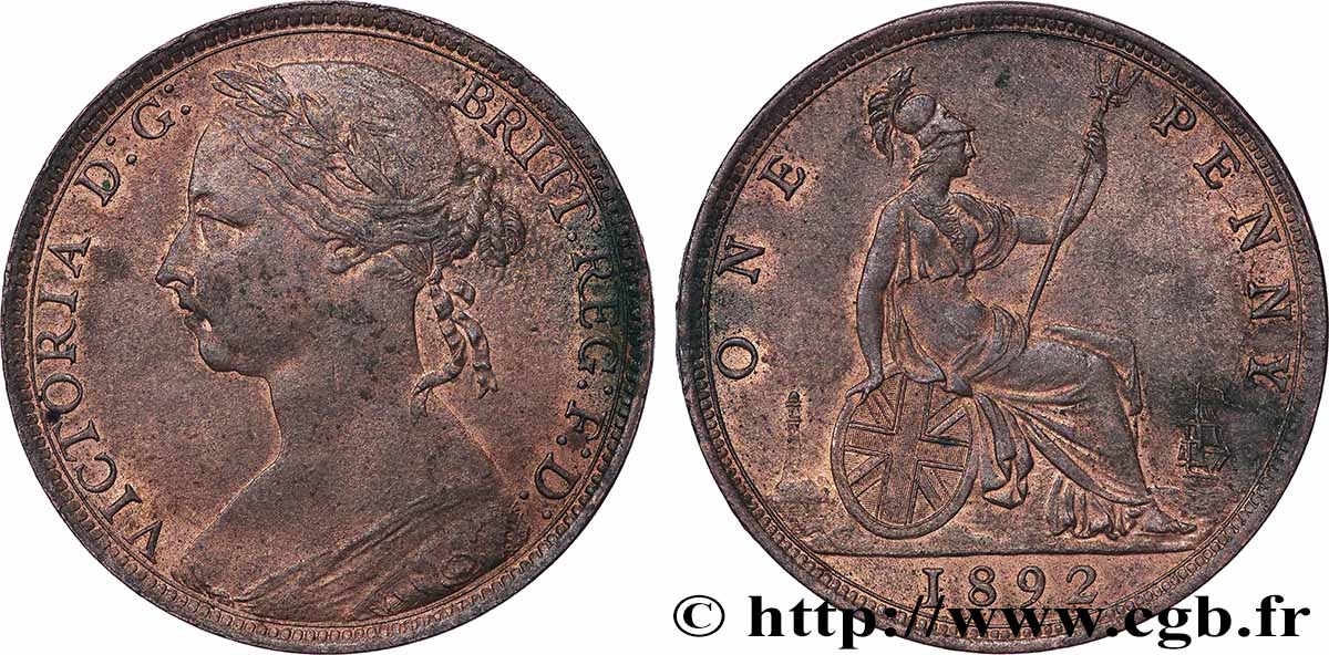 UNITED KINGDOM 1 Penny Victoria 1892 Londres AU 