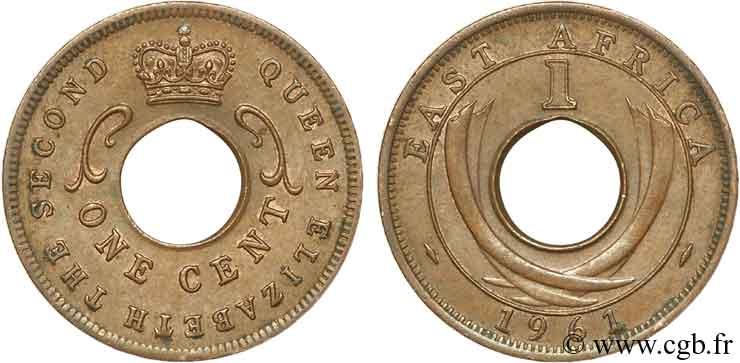 ÁFRICA ORIENTAL BRITÁNICA 1 Cent (Elisabeth II) 1961 Londres EBC 