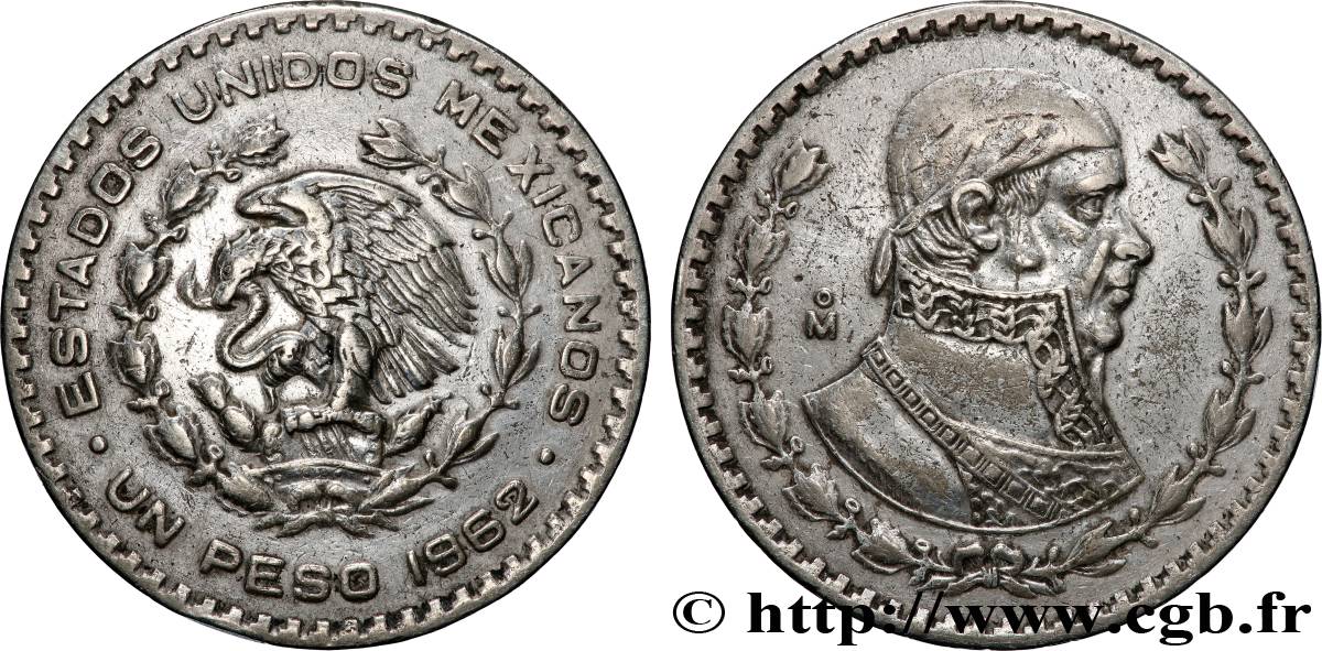MEXIKO 1 Peso Jose Morelos y Pavon 1962 Mexico SS 