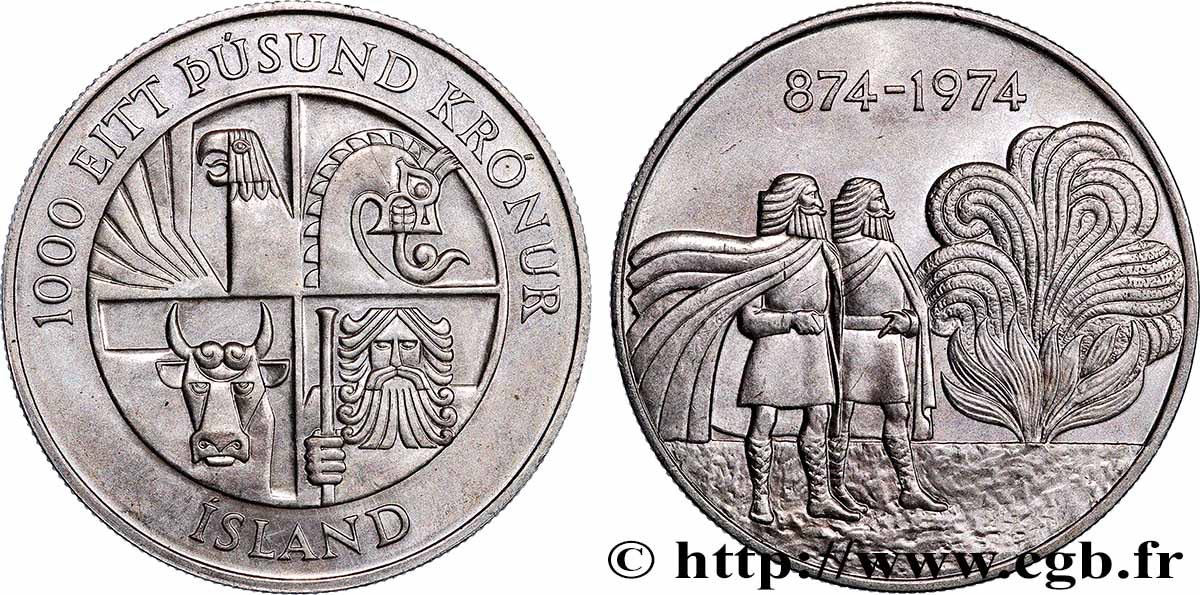 ISLANDE 1000 Kronur 1974  SPL 