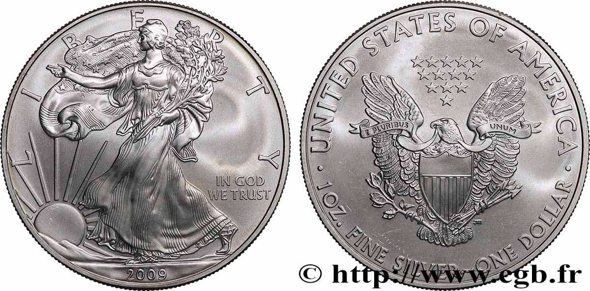ARGENT D&nbsp;INVESTISSEMENT 1 Dollar type Liberty Silver Eagle 2009 West Point SPL 